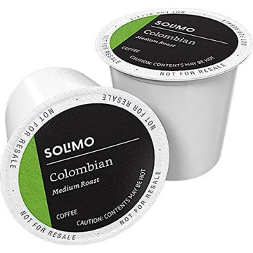 Amazon Brand - Solimo Medium Roast Coffee Pods, Colombian, Compatible with Keurig 2.0 K-Cup Brewers,...