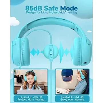awatrue Toddler Kids Headphones Wired - Headphones for Kids Volume Limit 85/94dB Headset 3.5mm Jack Adjustable Foldable Headsets for Girls Boys Children Teens Pad Smartphones School