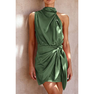 PRETTYGARDEN Women's Satin Cocktail Dress for Summer