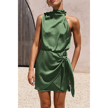 PRETTYGARDEN Women's Satin Cocktail Dress for Summer
