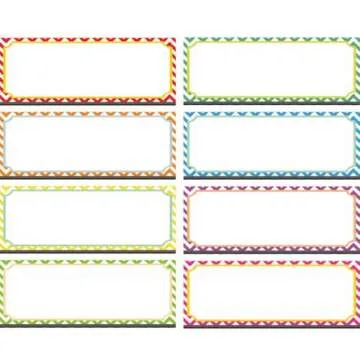 Big Magnetic Dry Erase Labels Name Plates White Board 32 Labels 8 Colors,5.5" x2"