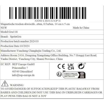 Big Magnetic Dry Erase Labels Name Plates White Board 32 Labels 8 Colors,5.5" x2"