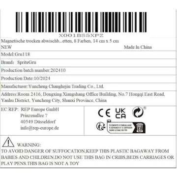 Big Magnetic Dry Erase Labels Name Plates White Board 32 Labels 8 Colors,5.5" x2"