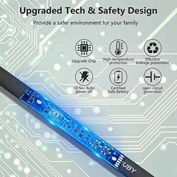 MEIRUBY Lighter Electric Candle Lighter Long Electronic Rechargeable USB Lighter Arc Windproof Flameless Lighters for Candle Camping BBQ Birthday Women's Day Gifts for Women Mom Wife Men, Balck