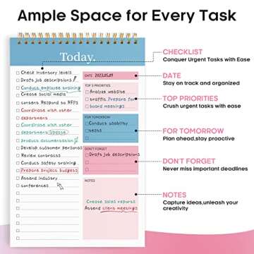 To Do List Pad - To Do List Notebook for Work with 52 Sheets, Undated Daily Planner Perfect for Dail...