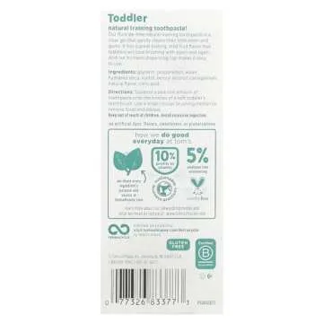 Tom's of Maine Toddlers Fluoride-Free Natural Toothpaste in Mild Fruit Gel, 1.75 Ounce