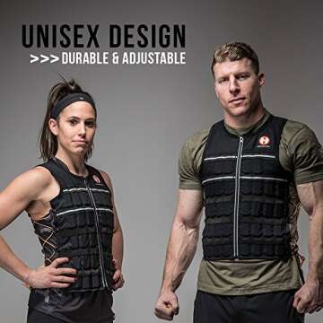 HYPERWEAR Hyper Vest ELITE Weighted Vest (Large 10 lbs) Adjustable Stretch CORDURA Fabric Zipper Thin Steel Weights for Running Strength Endurance Walking