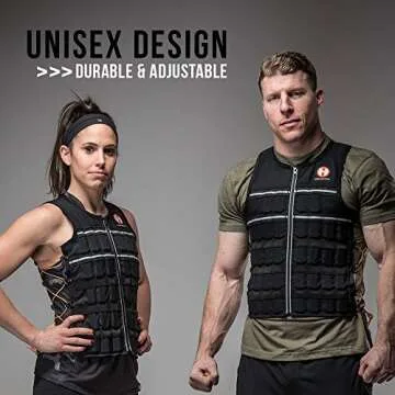HYPERWEAR Hyper Vest ELITE Weighted Vest (Large 10 lbs) Adjustable Stretch CORDURA Fabric Zipper Thin Steel Weights for Running Strength Endurance Walking