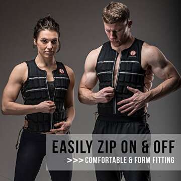 HYPERWEAR Hyper Vest ELITE Weighted Vest (Large 10 lbs) Adjustable Stretch CORDURA Fabric Zipper Thin Steel Weights for Running Strength Endurance Walking