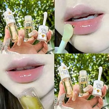 Alisesun 2Pcs Crystal Jelly Lip Oil Moisturizing Hydrating Lip Care Hydrating Lip Gloss Tinted Lip B...