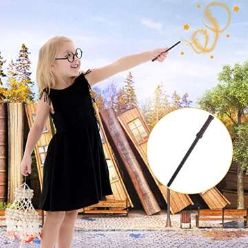 Outus 24 Pieces Wand Pencils and Glasses Wizard Party Favors, Wizard Party Supplies Birthday Supplie...