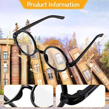 Outus 24 Pieces Wand Pencils and Glasses Wizard Party Favors, Wizard Party Supplies Birthday Supplies for Teen Boys Kids Girls Wizard School Decor Theme Halloween Supplies