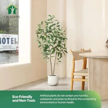 Artificial Eucalyptus Tree,5FT Fake Tree in White Imitation Ceramic Planter with Lifelike Moss,Faux Gum Tree Tree for Indoor Entryway Modern Decor Home Office Porch Balcony Shopping malls