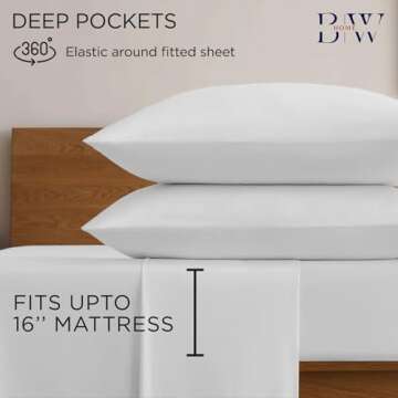 Briarwood Home Premium 100% Modal Jersey Sheet Set, Breathable Bedding, Luxurious Comfort with Silky Smooth & Wrinkle-Resistant Fabric, Lightweight Sheets & Pillowcases (Bright White, Full)