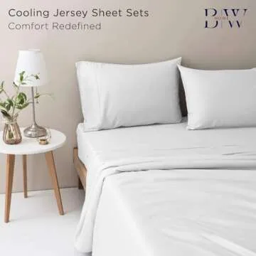 Briarwood Home Premium 100% Modal Jersey Sheet Set, Breathable Bedding, Luxurious Comfort with Silky Smooth & Wrinkle-Resistant Fabric, Lightweight Sheets & Pillowcases (Bright White, Full)