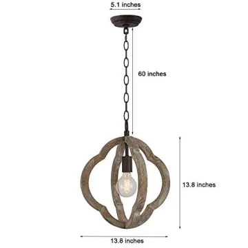 DOCHEER Rustic Wooden Chandelier for Home Decor