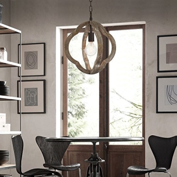 DOCHEER Rustic Wooden Chandelier for Home Decor