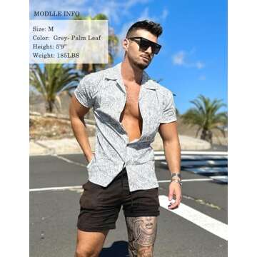 Stylish COOFANDY Floral Cotton Shirts for Men - Summer Wear