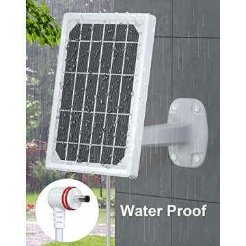 Solar Panel Charger for Ring Camera - Waterproof, Fast Charging