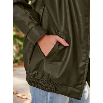 AUTOMET Oversized Faux Leather Jacket for Women