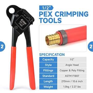 iCrimp IWS-1807CN PEX Crimping Tool Kit with Accessories