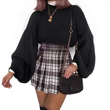 PRETTYGARDEN Women's Oversize Lantern Sleeve Sweater