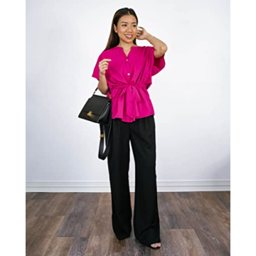 GRAPENT High-Waisted Wide-Leg Pants for Trendy Comfort