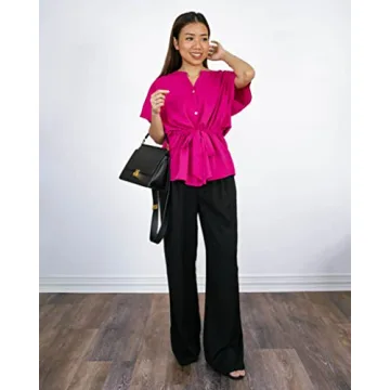 GRAPENT High-Waisted Wide-Leg Pants for Trendy Comfort