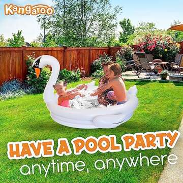 One Swan Inflatable Pool Float I 48 x 46 Inflatable Kiddie Pool for Kids, Adults and Toddlers I Blow Up Pool Floats for Swimming Pool Lounger Chair I Pool Floats Swimming Pool Toys