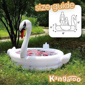One Swan Inflatable Pool Float I 48 x 46 Inflatable Kiddie Pool for Kids, Adults and Toddlers I Blow Up Pool Floats for Swimming Pool Lounger Chair I Pool Floats Swimming Pool Toys