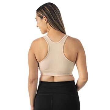 Kindred Bravely French Terry Racerback Nursing Sleep Bra for Maternity/Breastfeeding (Beige, X-Large)
