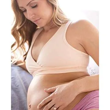 Kindred Bravely French Terry Racerback Nursing Sleep Bra for Maternity/Breastfeeding (Beige, X-Large)