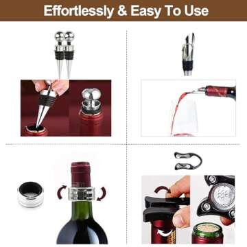 Wine Bottle Opener Set Gift for Wine Lovers - 8 PCS