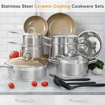 Duxtop 17PC Professional Stainless Steel Cookware Set for Healthy Cooking