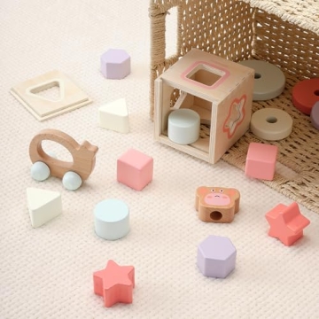 Pillowhale 4-in-1 Wooden Toddler Toys for Educational Play