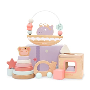 Pillowhale 4-in-1 Wooden Toddler Toys for Educational Play