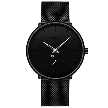 FIZILI Ultra-Thin Minimalist Waterproof Watch with Stainless Steel Band