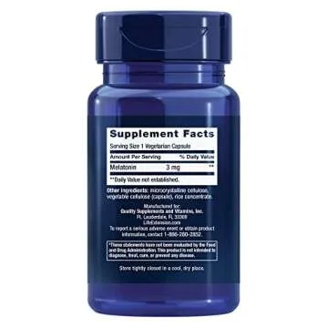 Life Extension Melatonin, 3 mg, Optimal Sleep Support, Healthy circadian Rhythms, Cellular Defense, ...