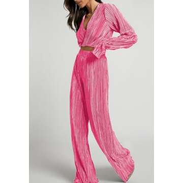 Pink Queen 2 Piece Fall Outfit for Women Casual Fashion