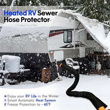Heated 15ft RV Heated Sewer Hose Avoid Freezing at -20°F RV Heated Waste/Sewer Discharge Hose Rv Sewer Hose Storage Bag Packaging