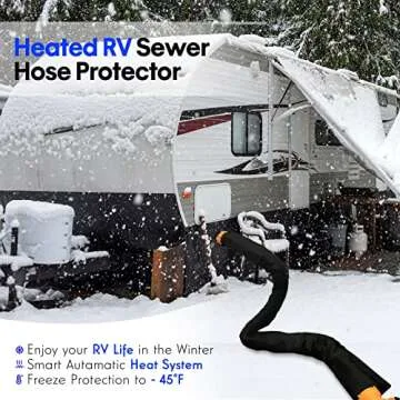 Heated 15ft RV Heated Sewer Hose Avoid Freezing at -20°F RV Heated Waste/Sewer Discharge Hose Rv Sewer Hose Storage Bag Packaging