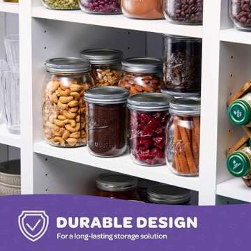 SEWANTA Wide Mouth Mason Jars 16 oz With mason jar lids and Bands, mason jars 16 oz - For Canning, Fermenting, Pickling - Jar Décor - Microwave/Freeze/Dishwasher Safe. (12)