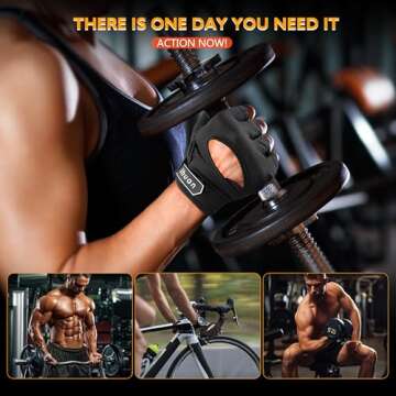 ihuan New Breathable Workout Gloves for Women & Men - No More Sweaty & Full Palm Protection Gym Exer...
