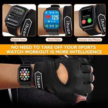 ihuan New Breathable Workout Gloves for Women & Men - No More Sweaty & Full Palm Protection Gym Exercise, Cycling, Fitness, Weightlifting, Pull-ups, Deadlifting, Rowing