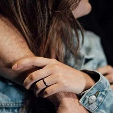 Enso Rings Halo Elements Silicone Ring – Stackable Wedding Engagement Band – Thin Minimalist Band – 2.54mm Wide, 1.5mm Thick – Silver-Colored, Size 6