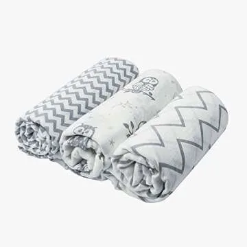 Baby Madeleine Organic Cotton Swaddle Blankets 3 Pack