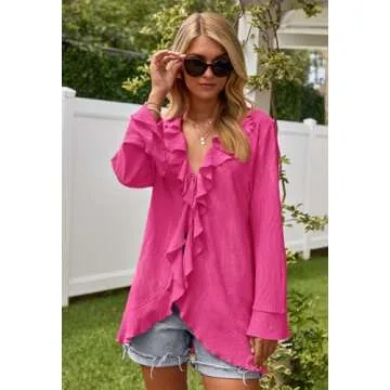 Chic MEROKEETY Women's Summer Bikini Cover Up Blouse