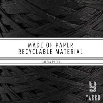 YARRD 436 Yards Black Raffia Paper Ribbon for Crafting