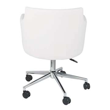 Signature Design by Ashley Baraga Contemporary Adjustable Swivel Home Office Desk Chair, White