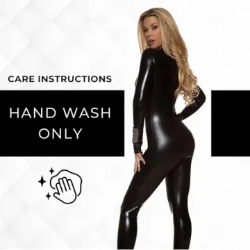 Forplay Women's Hot Metallic Zip Front Mock Neck Catsuit Bodysuit - Halloween Adult Costume US